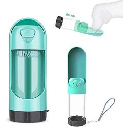 LESCOLTON Collapsible Pet Water Bottles for Dogs, Leak Proof Portable Foldable Drinking Water Bottle Bowl Dispenser with Filter for Pets Walking, Travel, Hiking, 300ML