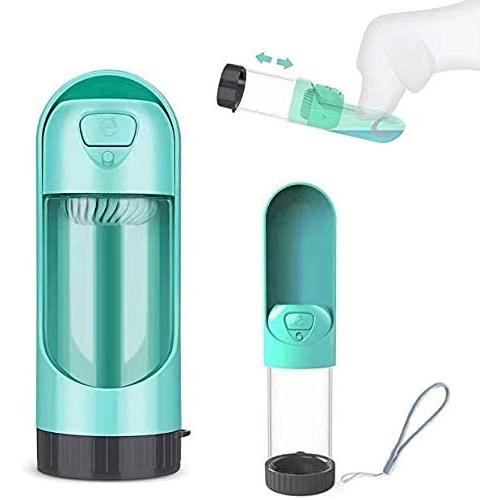 LESCOLTON Collapsible Pet Water Bottles for Dogs, Leak Proof Portable Foldable Drinking Water Bottle Bowl Dispenser with Filter for Pets Walking, Travel, Hiking, 300ML