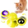 pawstrip Windmill Cat Toy, Pet Interactive Training Teasing Toys, Catnip Turntable Cat Toothbrush Interactive Cat Toy with Suction Cup and Light Balls