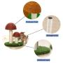 JAYLINNA Mushroom Cat Scratching Post Mini Cat Scratcher Small Cat Tree House Traning Toys for Cats Kittens Small Animals