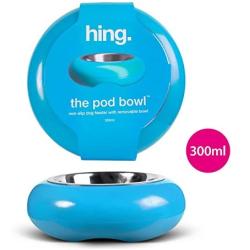 HING Pet Cat Dog Feeding Pod Bowl, 300 g, Small, Blue