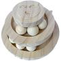 Cat Interactive Roller Toy 3 Level Tower Wood Tracks and 6 Balls Organic Metrial for Cats Fun Kitten Toys Excercise Indoor Game Study No Plastic Long Lasting Use Healthy Original Material