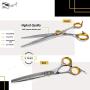 Sharf Pet Thinning Shears Gold Touch 7'' 46-Tooth Professional Dog Grooming Scissors, Slim Pointed Tip Shear, Sharp 440c Japanese Stainless Steel Dog Thinning Scissors.