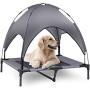 Fit Choice The Elevated Dog Bed with Canopy, Outdoor Dog Bed, Pet Canopy with Cot, Premium 210D Polyester Canopy, Deluxe 600D PVC W/ 2x1 Textilene, W/Carrying Bag