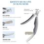 Dog Claw Clippers Pets Nail Scissors and Trimmer Foldable Painless Paws Grooming & Smoothing Tools Safety Guard to Avoid Over-Cutting Nails & Nail File & Hair Removal Brush for Small Large Animals