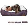 Coohom Rectangle Washable Dog Bed,Warming Comfortable Square Pet Bed Simple Design Style,Durable Dog Crate Bed for Medium Large Dogs (30 INCH, Purple)