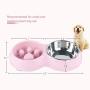 HXN Slow Feeder Dog Bowls with Non-Slip Bottom, Double Cat Dog Feeder Cat Bowl with Detachable Stainless Steel Bowl, Dog Food and Water Bowl for Small Medium Dog Cat, Collapsible Dog Bowls as a Gift