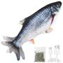 Senneny Electric Moving Fish Cat Toy, Realistic Plush Simulation Electric Wagging Fish Catnip Kicker Toys, Funny Interactive Pets Pillow Chew Bite Kick Supplies for Cat Kitten Kitty
