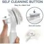 Amareisbe Self Cleaning Slicker Brush, Dog & Cat Brush with Massage Particles, Grooming Shedding Tool for Short and Long Hair - Gently Removes Loose Undercoat, Mats and Tangled Hair