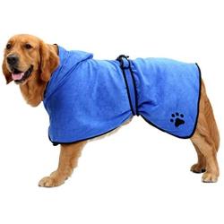 Uheng Pet Dog Cat Bathrobe 400gsm Microfiber Quickly Absorbing Water Bath Towel