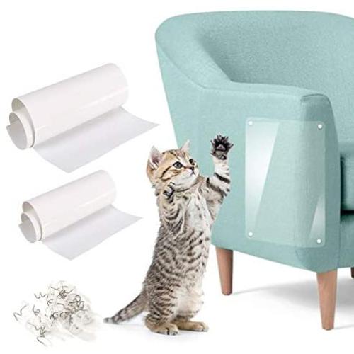 Valgens Cat Scratch Deterrent Tape Carpet, 11-Pack, Double Sided Anti Cats Scratching Sticky Tape for Furniture