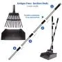 SCENAY Dog Pooper Scooper, Upgraded Large 49'' Pet Waste Shovel Poop Scooper Tray and Rake Set Adjustable Long Handle Pet Poop Scoop for Large Medium Small Dogs and Pets