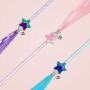 ZooZoo Cat Teaser Toy Handcrafted Fairy Princess Shiny Tassel Wands 3-Color Pack, Glitter Magic Star Crystal Beaded Crown Large Jingle Bell Interactive Fun Play Pet Stimulate Active Exercise Entertain