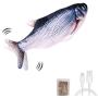 UPSKY Electric Moving Fish Cat Toy, Realistic Plush Simulation Electric Wagging Fish Cat Toy Catnip Kicker Toys, Funny Interactive Pets Pillow Chew Bite Kick Supplies for Cat Kitten Kitty