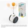LZJDS Balance Car Design Tumbler Cat Toy Teaser Toys for Indoor Kitten Cats Ball Kitten Reat Puzzle Balanced Chasing Interactive Swing Chaser Turntable Pet Toy Pet Supplies,White,1