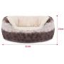 40 Winks Oval Sleepers - Grey & Cream Snuggle Plush 20'' ped bed