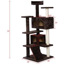 Inlifiny 51 Cat Tree Tower Condo Furniture Scratch Post Kitty Pet House Play Brown