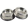 Mlife Stainless Steel Dog Bowl with Rubber Base for Small/Medium/Large Dogs, Pets Feeder Bowl and Water Bowl Perfect Choice (Set of 2)