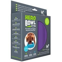 hownd Hero Dog Bowl Pet Products- Antimicrobial Dog Bowl - Actively Kills Microbes, Such as Bacteria, Mold and Fungi, up to 99.99% on Bowls Surface- Hygienic Dog Bowl (Large, Lavender Blush)