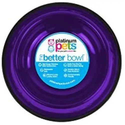 Platinum Pets Embossed Non-Tip Stainless Steel Cat/Dog Bowl