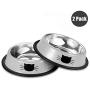 Ureverbasic Cat Bowls Pet Bowl Cat Food Water Bowl with Rubber Base Small Pet Bowl Cat Feeding Bowls Set of 2 (Grey)