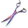 Poetry Kerry Pet Grooming Scissors Kit Dog Hair Care Shears 7 Inch Multicolor 1 Cutting Scissors 1 Thinning Shear 2 Curved Scissors and Grooming Comb