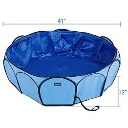 Petsfit 41''X12'' Foldable and Portable Pet Non-Inflatable Swimming Pool/Ball Pit/Bathing Pool for Baby or Puppy Sky Blue