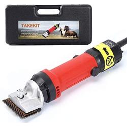 TAKEKIT Horse Clippers Professional Electric Animal Grooming Kit for Horse Equine Goat Pony Cattle and Large Thick Coat Dogs, 6 Speeds Large Heavy Duty Farm Livestock Haircut Trimmer, 380W