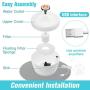 KOOLTAIL Cat Drinking Water Fountain - 100% Full Filtration with Activated Carbon Filter - 2.5L Ultra Quiet Pet Fountain, Cat Drinking Fountain Waterfall with Adjustable Water Flow and Led Light