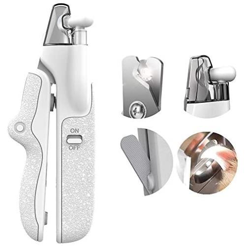 Kilin Pet Nail Clippers with Light, Dog Cat Nail Clippers with LED Light to Avoid Over-Cutting Nails,Free Nail File and Razor Sharp Blade,Non-Slip Ergonomic Handles for Professional Grooming at Home