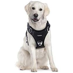 Funfox Dog Harness No Pull Pet Harness, Adjustable Dog Vest for Easy Walking, Breathable Oxford Material, Reflective Strips with Metal Front Clip for Control Small Medium Large Breed Dogs
