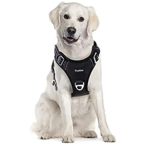 Funfox Dog Harness No Pull Pet Harness, Adjustable Dog Vest for Easy Walking, Breathable Oxford Material, Reflective Strips with Metal Front Clip for Control Small Medium Large Breed Dogs Funfox Dog Harness No Pull Pet Harness, Adjustable Dog Vest for Easy Walking, Breathable Oxford Material, Reflective Strips with Metal Front Clip for Control Small Medium Large Breed Dogs