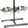 Indipets Adjustable Double Diner with 2 Stainless Steel Dog Bowls - Heavy Base Adjusts to Fit Your Pets Height Indipets Adjustable Double Diner with 2 Stainless Steel Dog Bowls - Heavy Base Adjusts to Fit Your Pets Height