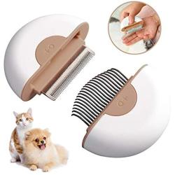 MALOROY 2-in-1 Cat Comb Dog Grooming Brush Hair Removal Shedding Cleaning Massage Combs Best Pet Hair Brushes Dematting Tools Grooming Kit for Kitten/Puppy/Pets