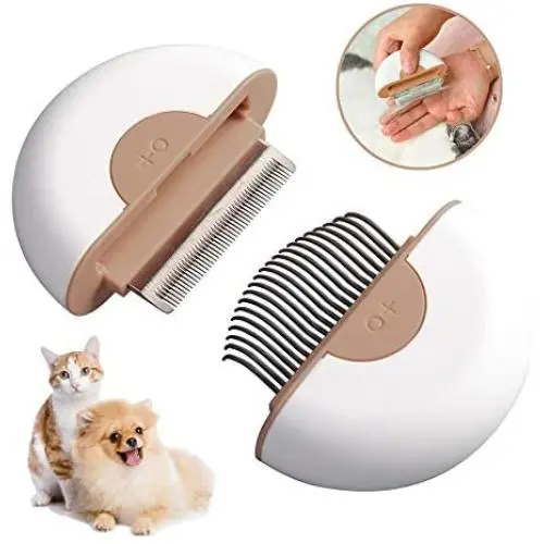 MALOROY 2-in-1 Cat Comb Dog Grooming Brush Hair Removal Shedding Cleaning Massage Combs Best Pet Hair Brushes Dematting Tools Grooming Kit for Kitten/Puppy/Pets MALOROY 2-in-1 Cat Comb Dog Grooming Brush Hair Removal Shedding Cleaning Massage Combs Best Pet Hair Brushes Dematting Tools Grooming Kit for Kitten/Puppy/Pets