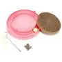 WWYM Cat Scratcher, Cat Scratchpad with Ball Mouse, Circular Plastic Corrugated Paper Cat-Scratchpad Toy Cat-Tease Plate Pet Supplies,Pink WWYM Cat Scratcher, Cat Scratchpad with Ball Mouse, Circular Plastic Corrugated Paper Cat-Scratchpad Toy Cat-Tease Plate Pet Supplies,Pink