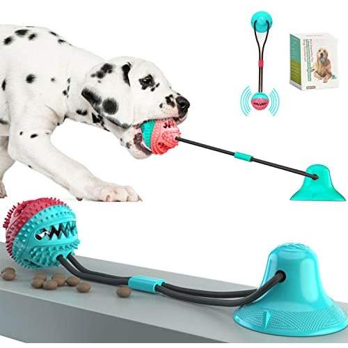 ZOCONE Suction Cup Dog Toy, Suction Cup Chew Toy for Dogs, Dog Ball Toy Suction Cup, Suction Cup Dog Tug Toy, Bite Resistant Strong Adsorption for Training IQ/Teething Clean/Dog Food Dispensing