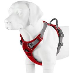 My Busy Dog Harness Vest | No Pull, Easy On/Off, Front/Back Metal Leash Attachments, Handle, Reflective, Secure Fit | Perfect for Small Medium Large Dogs | Size Chart in Pictures