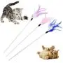 Bullker Kolefei Pet Cat Kitten Sequin Feather Teaser Palying Stick Wand Rod Interactive Toy for Home Purple Bullker Kolefei Pet Cat Kitten Sequin Feather Teaser Palying Stick Wand Rod Interactive Toy for Home Purple