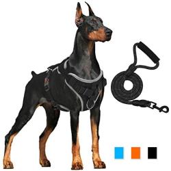 Supet Dog Harness No Pull, Dog Vest Harness with Dog Leash, No Choke Dog Harness Adjustable Reflective Heavy Duty Pet Harness with Easy Control Handle for Small Medium Large Dog