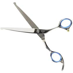 ShearsDirect Japanese 440C Cutting Shear Ball Tip with Anatomic Handle with Blue Gem Stone Tension, 6.5-Inch