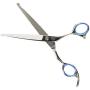 ShearsDirect Japanese 440C Cutting Shear Ball Tip with Anatomic Handle with Blue Gem Stone Tension, 6.5-Inch