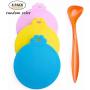 Super Design Can Covers Scoop Packaging,BPA Free Silicone Can Cover for Multiple Sizes with Melamine Food Scoop,for Dog and Cat, Small Scoop