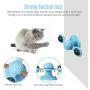 Windmill Cat Toys Cat Spinner Toy Turntable Teasing Interactive Kitten Toys for Indoor Cats with Suction Cup Cat Toy with Catnip/LED Ball/Bells