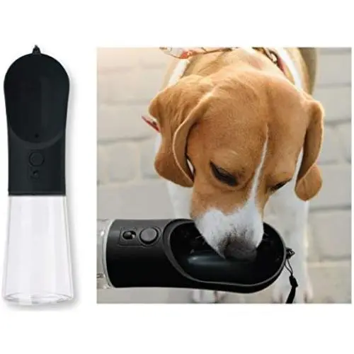 Pets First Portable PET Travel Dog on-The-go CAT Water Bottle. Best Leak-Proof Water Fountain for Small Cats, Dogs Antibacterial Safe, Black, 12oz, Model Number: PF-3344 Pets First Portable PET Travel Dog on-The-go CAT Water Bottle. Best Leak-Proof Water Fountain for Small Cats, Dogs Antibacterial Safe, Black, 12oz, Model Number: PF-3344