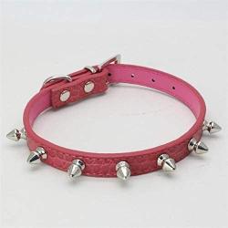 Chenyouwen Pet Toys Great Cat Dog Rivet Collar Pet Accessory Collar, Size: S(Purple) (Color : Pink)