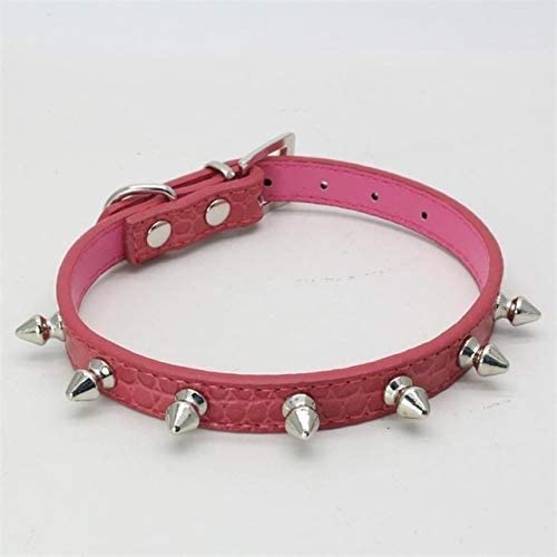 Chenyouwen Pet Toys Great Cat Dog Rivet Collar Pet Accessory Collar, Size: M(Purple) (Color : Pink)