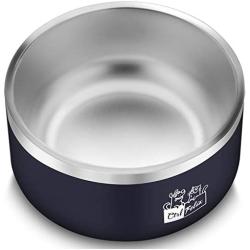 CtilFelix Dog Bowl Stainless Steel Dog Water Bowl Non-Slip Dog Food Bowl Large Portable Pet Feeder Bowl for Medium Large Dogs Cats Deep Holds 64 Ounce Navy