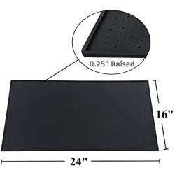 Leeko Silicone Waterproof Dog Cat Pet Food Mats Tray, Silicone Waterproof Pet Food Mat, No Mess Pet Food Mat Dog Bowl Placemat