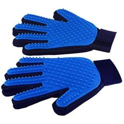 Teenway Pet Grooming Glove 1Pair - Pet Hair Remover Glove Bath Glove - Gentle Deshedding Efficient Pet Mitt - Pet Massage Glove - Designed for Medium and Long Haired Cats Dogs and Other Pets